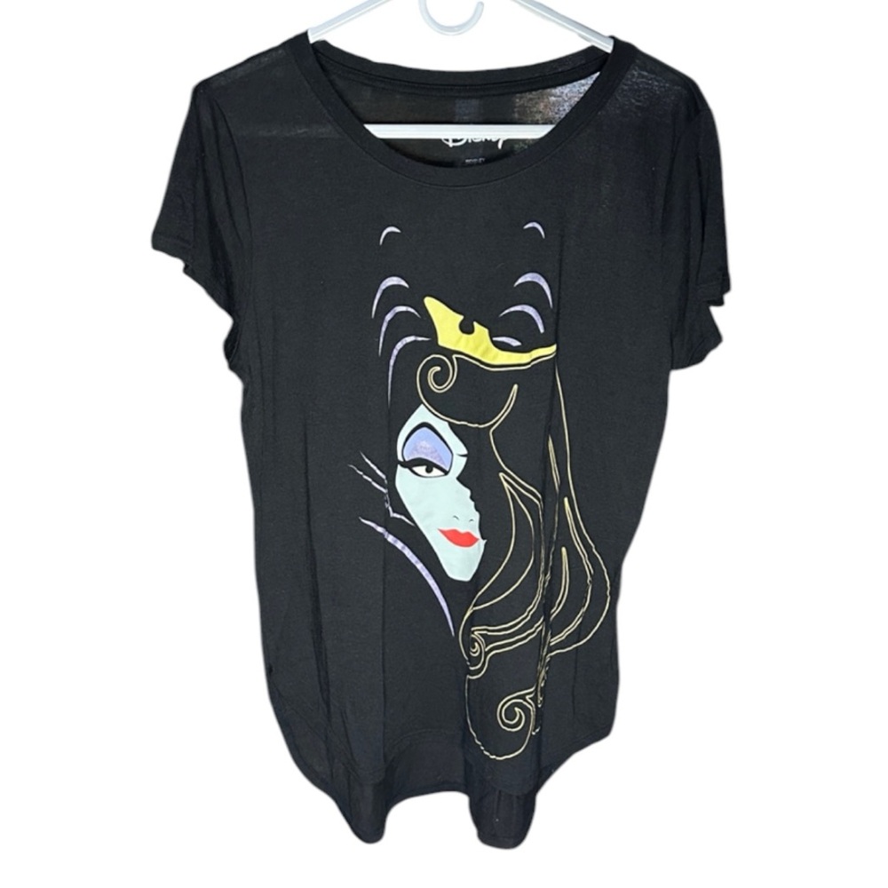 Disney Aurora & Maleficant Sleeping Beauty Black Graphic, Cap Sleeve Tee